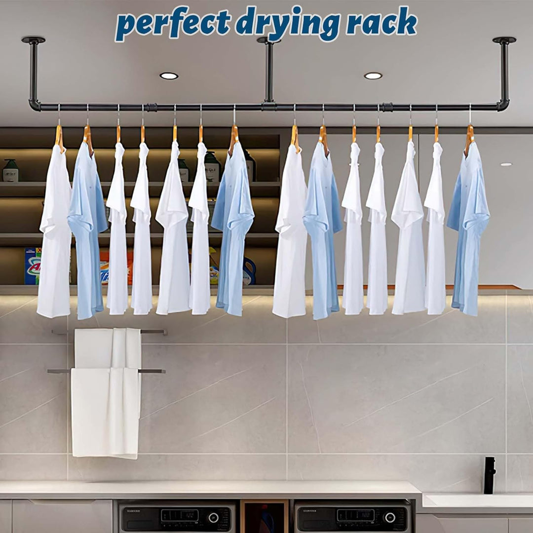 Royouzi Kleiderstange Wandmontage 184 cm Wandmontiertabnehmbarmetall Garderobenstange, Wird Zum Plat