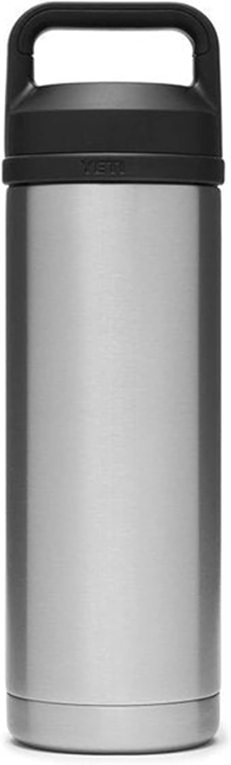 YETI Rambler Trinkflasche 18 oz (532 ml) Stainless Steel – Edelstahl Trinkflasche, Wasserflasche Spo