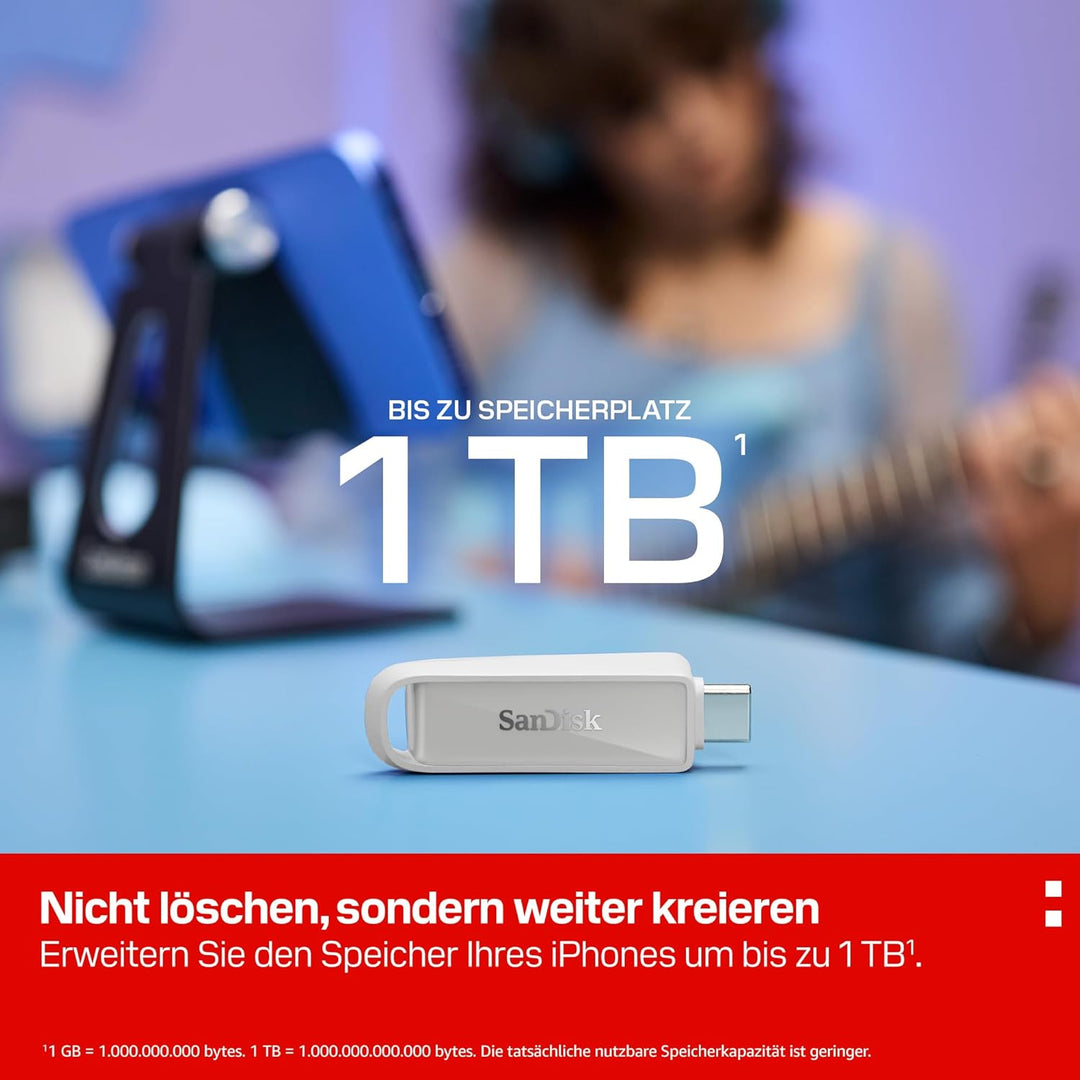 SANDISK Phone Drive mit USB Type-C 64 GB (Flash-Laufwerk für Smartphones, Tablets und Computer, 150