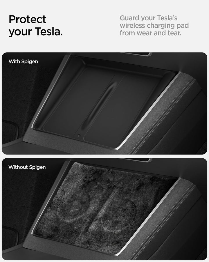 Spigen Tesla Model Y Juniper (Nur Premium & Performance 2025 2026) Mittelkonsole Abdeckung für Kabel