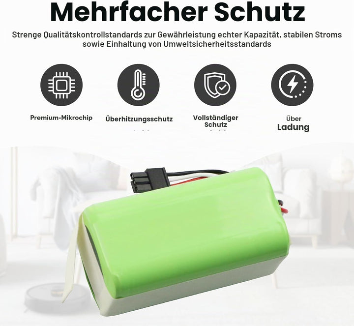 ANTIEE 3600mAh Vacuum Cleaner Akku für Qihoo 360 S5 S7 S7 Pro T90 X9 Robot Vacuum with Tools Roboter
