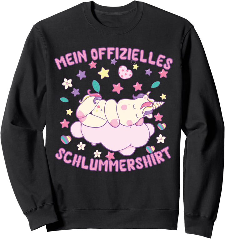 Damen Lustiges Einhorn Design als Schlaf-Outfit Schlummer Sweatshirt