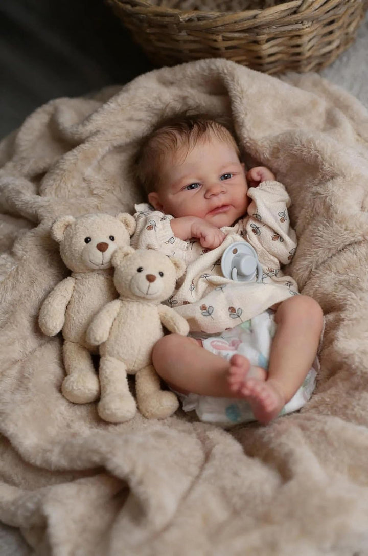 Zero pam Reborn Baby Vollsilikon Lebensecht Mädchen Augen Offen-43CM Anatomisch Korrekt Babypuppen W