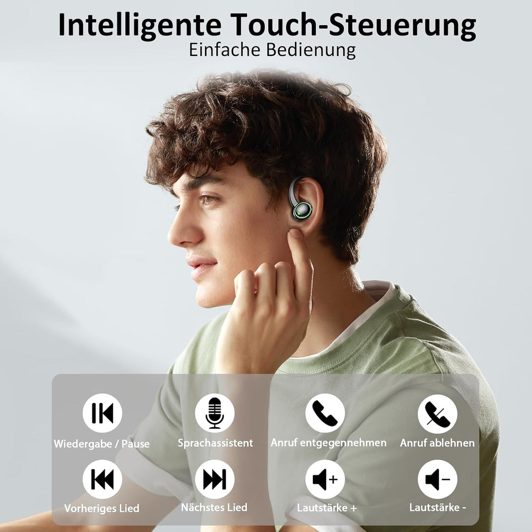2026 Bluetooth Kopfhörer, Kopfhörer Kabellos Bluetooth 5.4 Sport tiefer Bass, 56 std Spielzeit In Ea