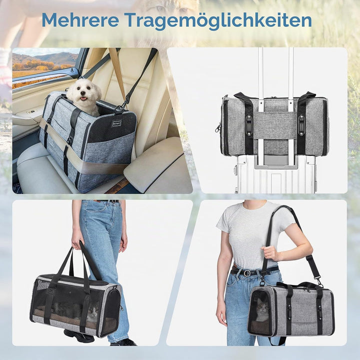 Petsfit Transportbox Katze Hundebox Auto Katzentransportbox Transportbox Hund - Faltbare Tragetasche
