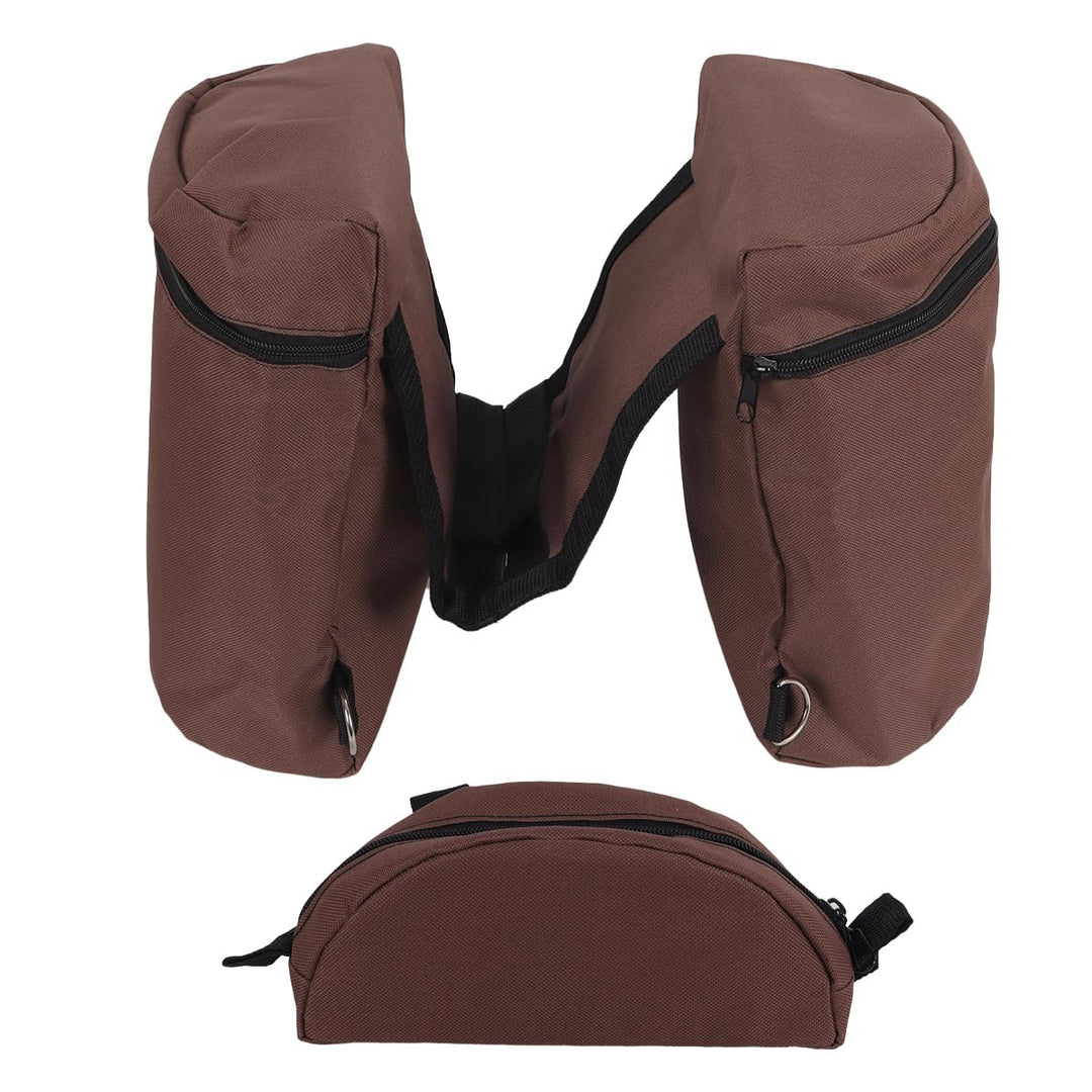 Satteltasche für Wasserflasche, tragbar, vielseitig, Knaufhorn-Tasche, Reittasche aus Horn, Kaffee