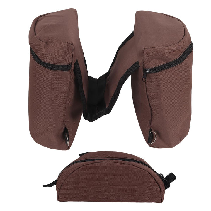 Satteltasche für Wasserflasche, tragbar, vielseitig, Knaufhorn-Tasche, Reittasche aus Horn, Kaffee