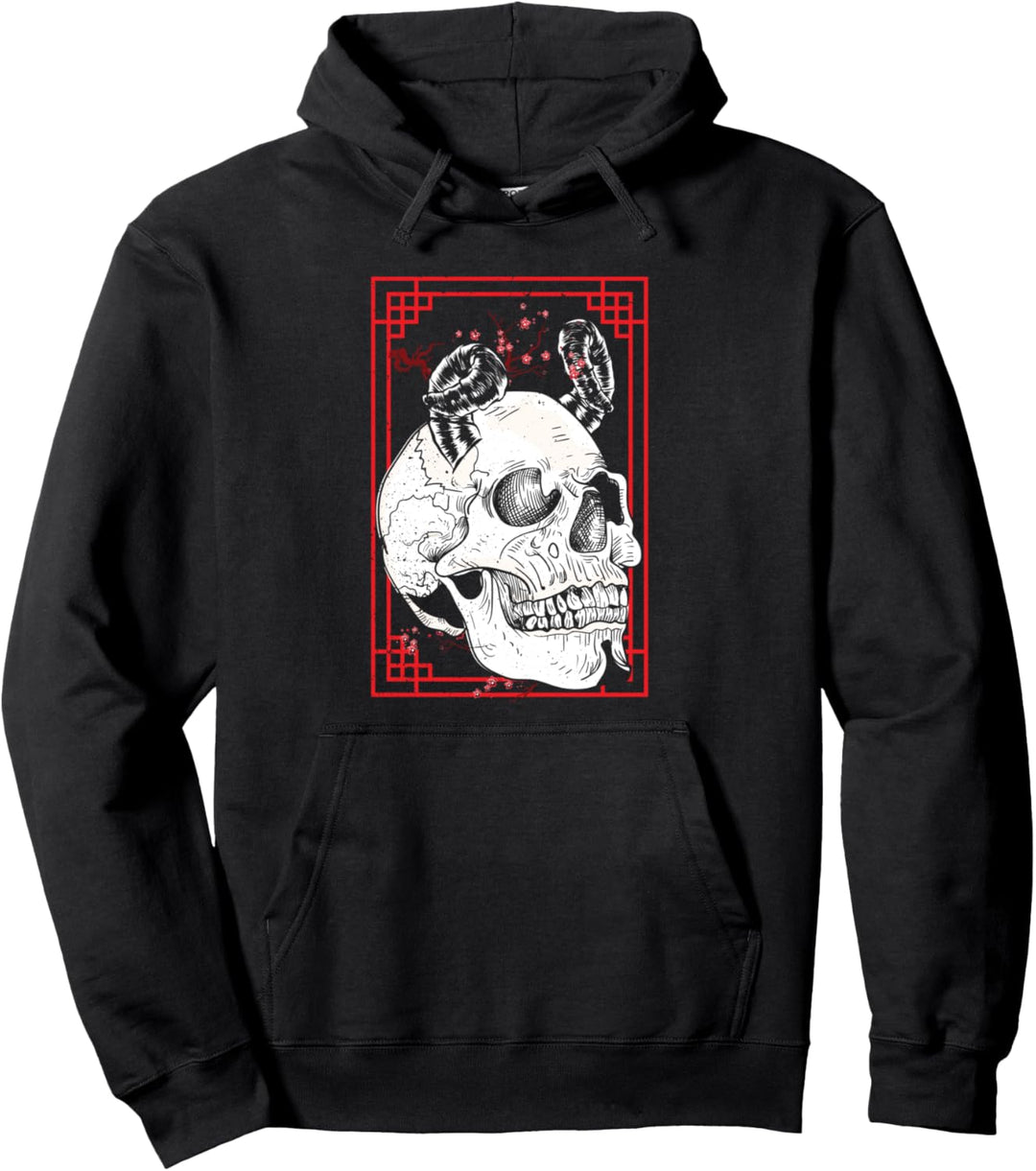 Krieger Maske Oni Yoroi Menpo Japan Otaku Anime Dämon Yurei Pullover Hoodie