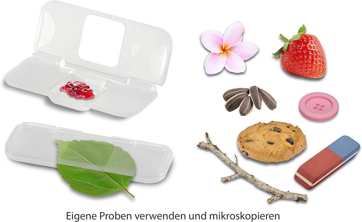 VTech Interaktives Video-Mikroskop – Bildschirm, smarte Objektträger, Audio-Fakten, Bild- und Videom