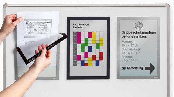 Durable Info-Rahmen Duraframe Magnetic (A4, Magnetrahmen für metallische Oberflächen) 5 Stück, orang