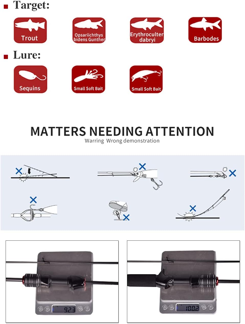 Mavllos Delicacy 1.8m 0.6-8g UL Angelrute Baitcast Spinnrute Ultraleichte Kohlefaser Hohl + Solide 2