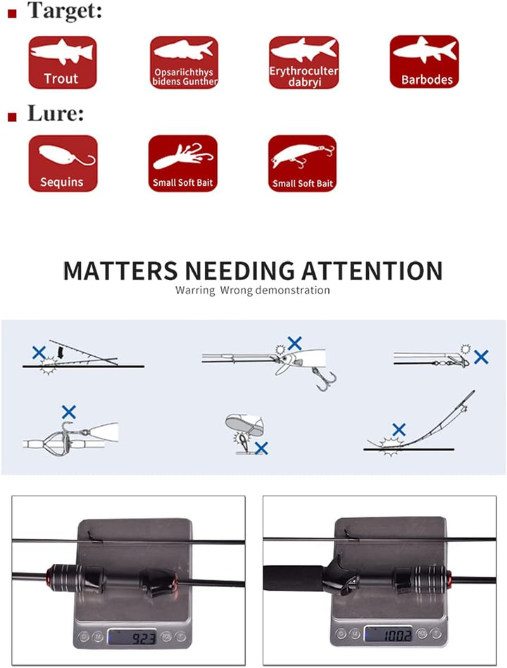 Mavllos Delicacy 1.8m 0.6-8g UL Angelrute Baitcast Spinnrute Ultraleichte Kohlefaser Hohl + Solide 2