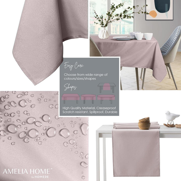 AmeliaHome Tischdecke 110x180 cm Tischtuch Tafeldecke Fleckschutz Lotuseffekt Abwaschbar Wasserabwei