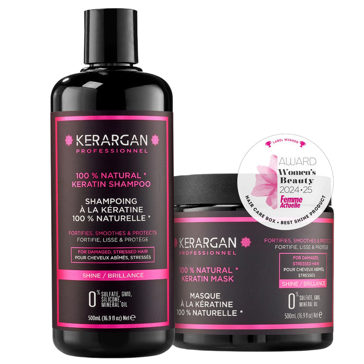 Kerargan - Duo Ultra Reparatur Shampoo & Maske mit Keratin für strapazierte und gestresste Haare - N