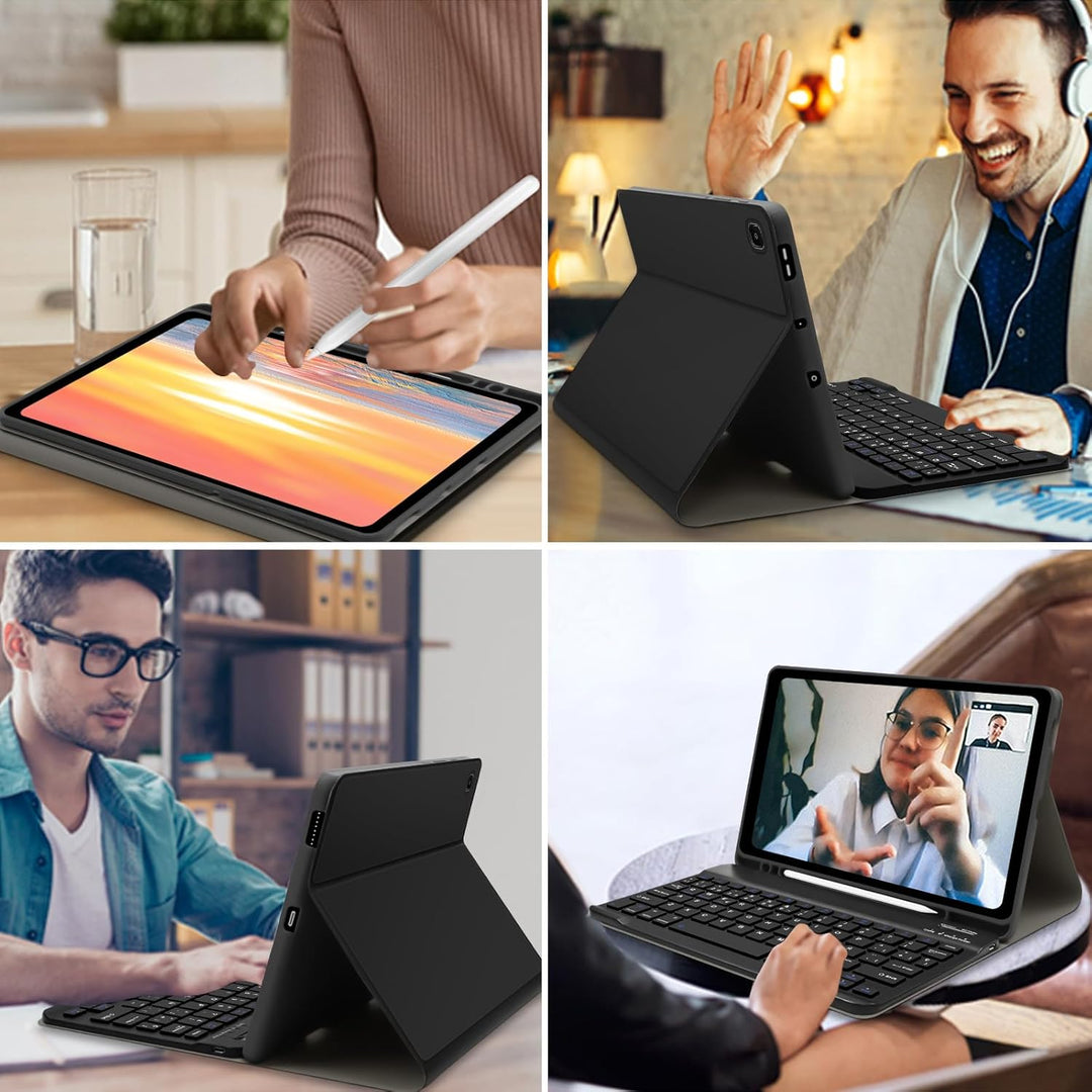 Schutzhülle mit spanischer Tastatur Ñ für Samsung Galaxy Tab S6 Lite, dünne Hülle mit Stifthalter, m