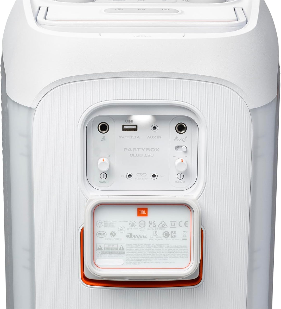 JBL Partybox Club120 mit Bluetooth Lautsprecher weiss