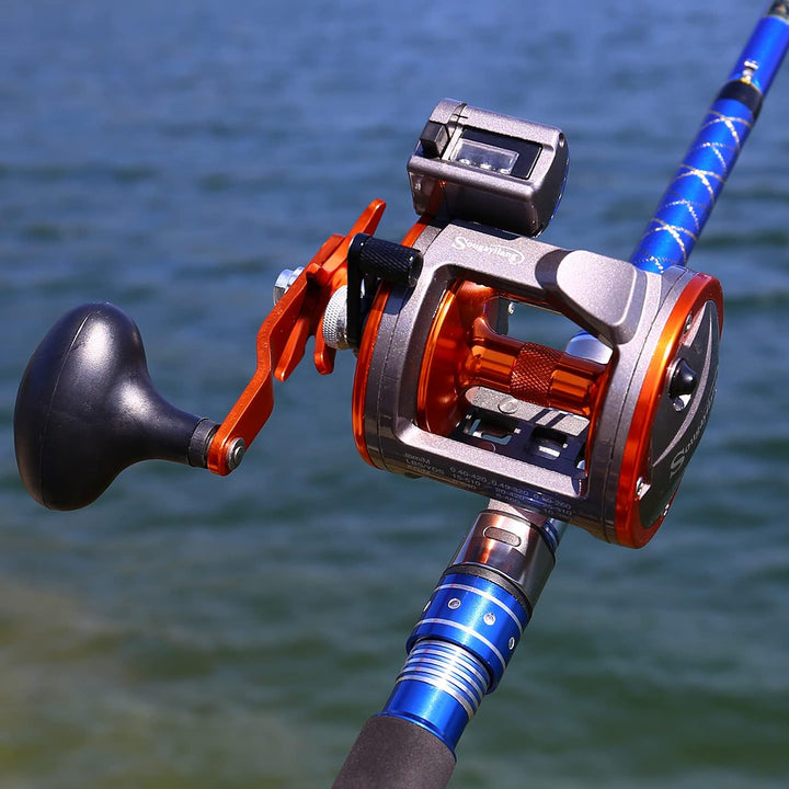 Sougayilang Angelrolle mit Schnurzähler, konventionelle Wasserwaage, Wind-Angelrolle A-Thunder LS II