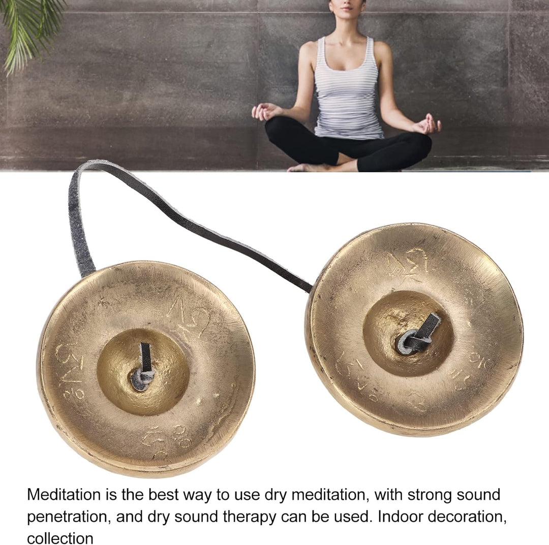 Tibetische Tingsha Zimbeln Meditation Glockenspiel Glocken, 2,7 Zoll Messing Starke Klangdurchdringu