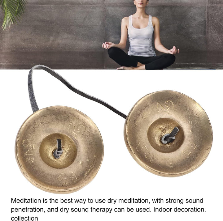 Tibetische Tingsha Zimbeln Meditation Glockenspiel Glocken, 2,7 Zoll Messing Starke Klangdurchdringu