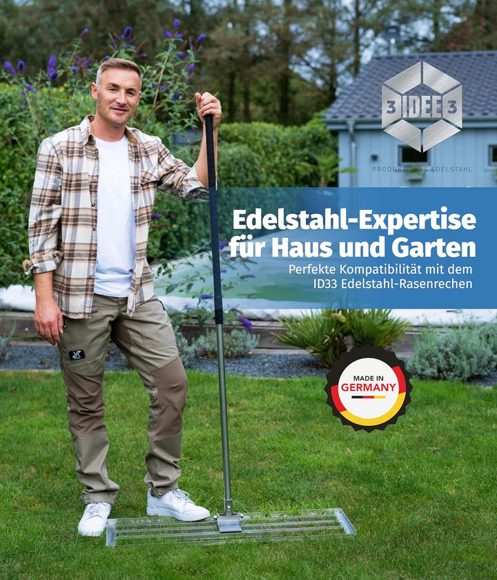 Universalstiel aus Edelstahl - Langlebig & Zerlegbar - Rutschfester Griff - Perfekt für Gartengeräte