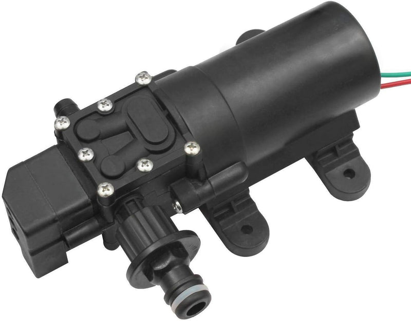 ONPIRA Wasserpumpe 12V (Hochdruckmembran) mit Gartenschlauch Anschluss selbstansaugende Pumpe für Wo