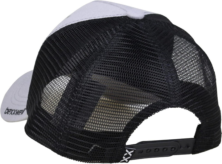 Bexxwell Trucker Cap hellgrau/schwarz mit 3D Logo-Stickerei (optimale Passform, Kappe, Black, grau,