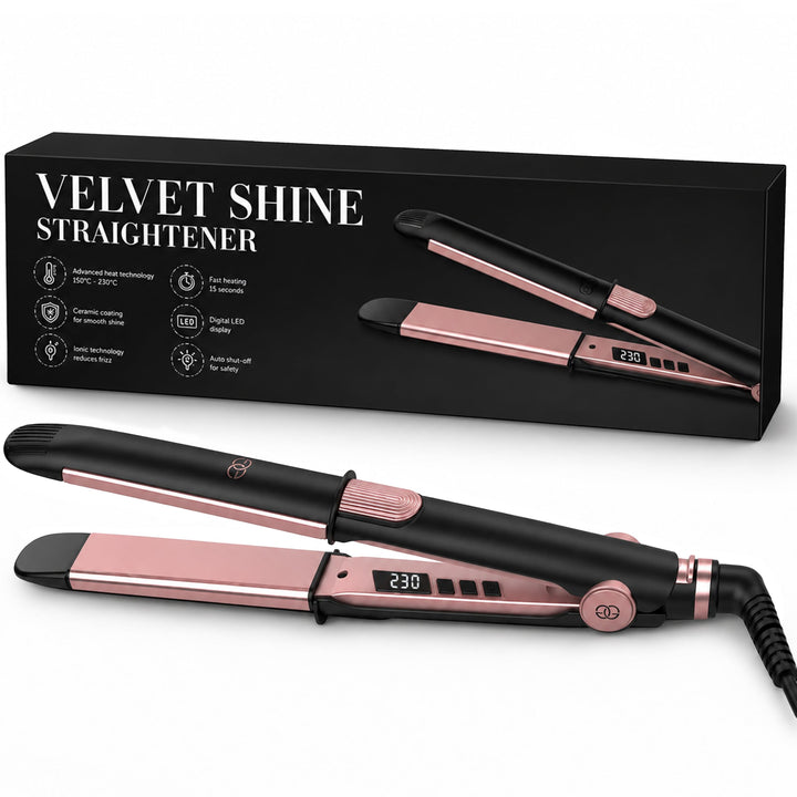 Glätteisen 2-in-1 Professioneller Haarglätter & Lockenstab Golden Goods – Titanplatten mit Keramikbe