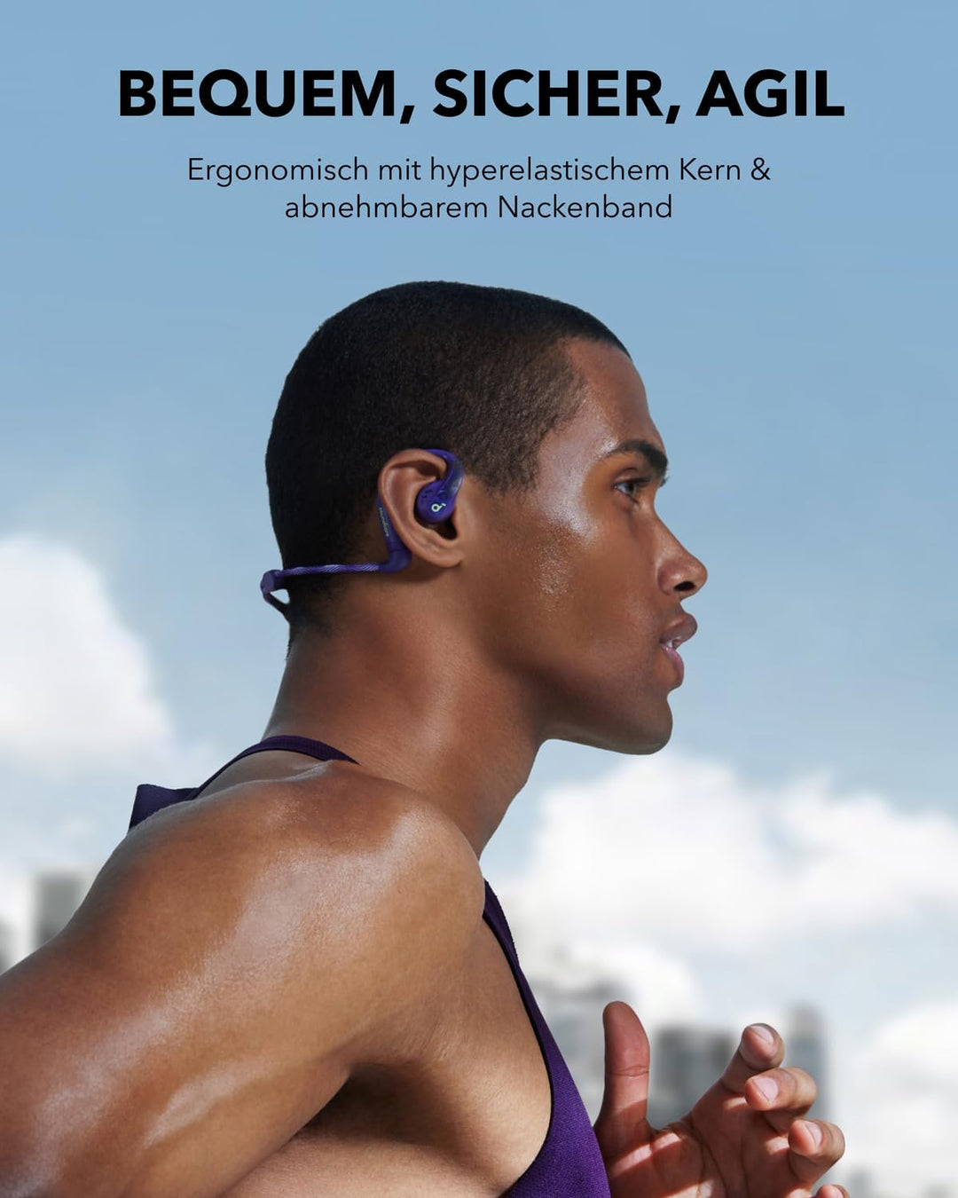 soundcore by Anker Open-Ear Kopfhörer AeroFit Pro, 46h Akku, Intensiver Sound LDAC, Ultra leicht, Be