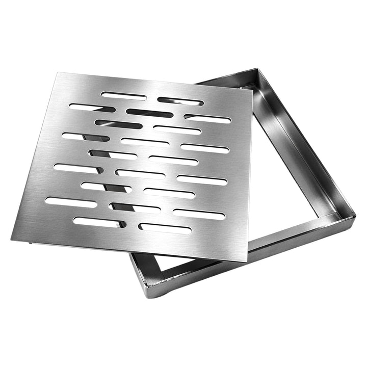 Bodenablaufabdeckung aus Edelstahl mit Rahmen,150 x 150 x 20 mm Abflussgitter Quadratisch,Entwässeru
