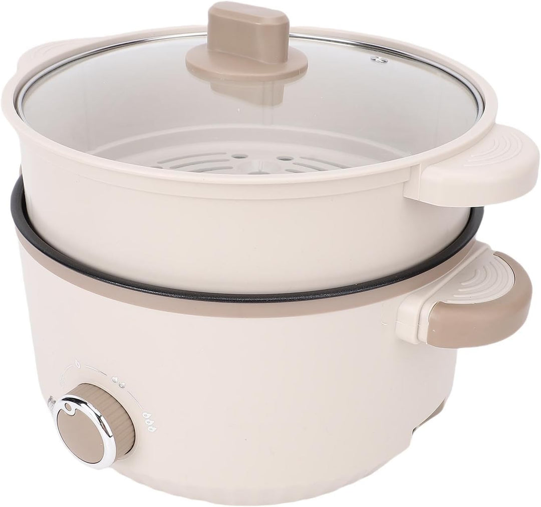 Mumusuki Elektrischer Hot Pot mit Dampfgarer, 3 l grosses Fassungsvermögen, verbrühungssicher, berüh