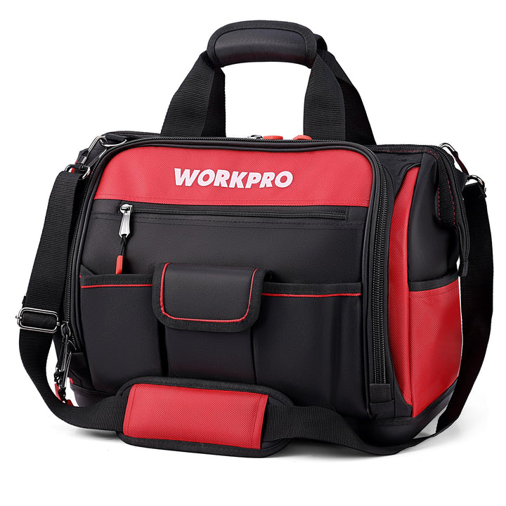 WORKPRO Elektriker Wasserdichte Werkzeugtasche Profi, weite Öffnung &amp; grosse Kapazität 42CM/16" aus