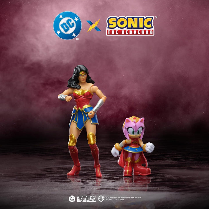 DC x Sonic Amy & Wonder Woman Actionfiguren-Multipack, Jakks Pacific, enthält eine 6,35 cm grosse Am