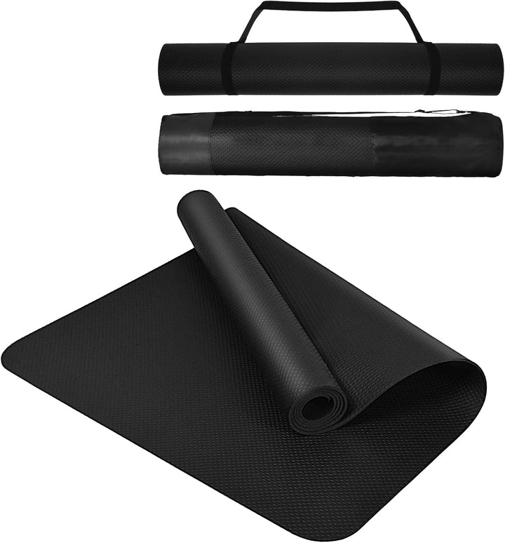DiULi Yogamatte, Bodenschutzmatte Fitnessgerät Fitnessmatte mit Tragegurt und Tasche, für Pilates, W