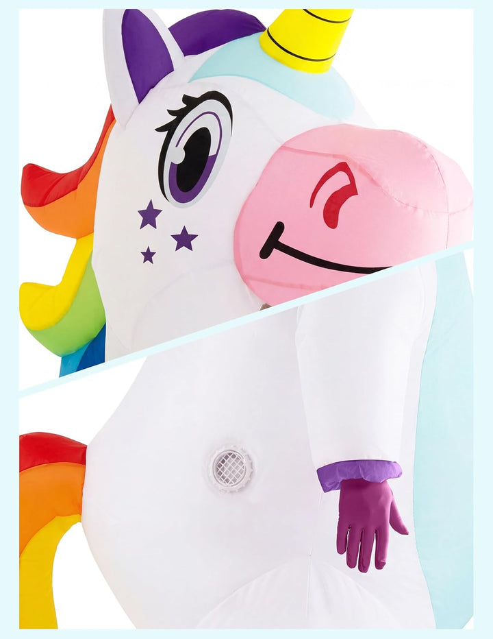 Spooktacular Creations Aufblasbares Einhorn Kostüm Ganzkörper, Einhorn Air Blow-up Kostüm für Hallow