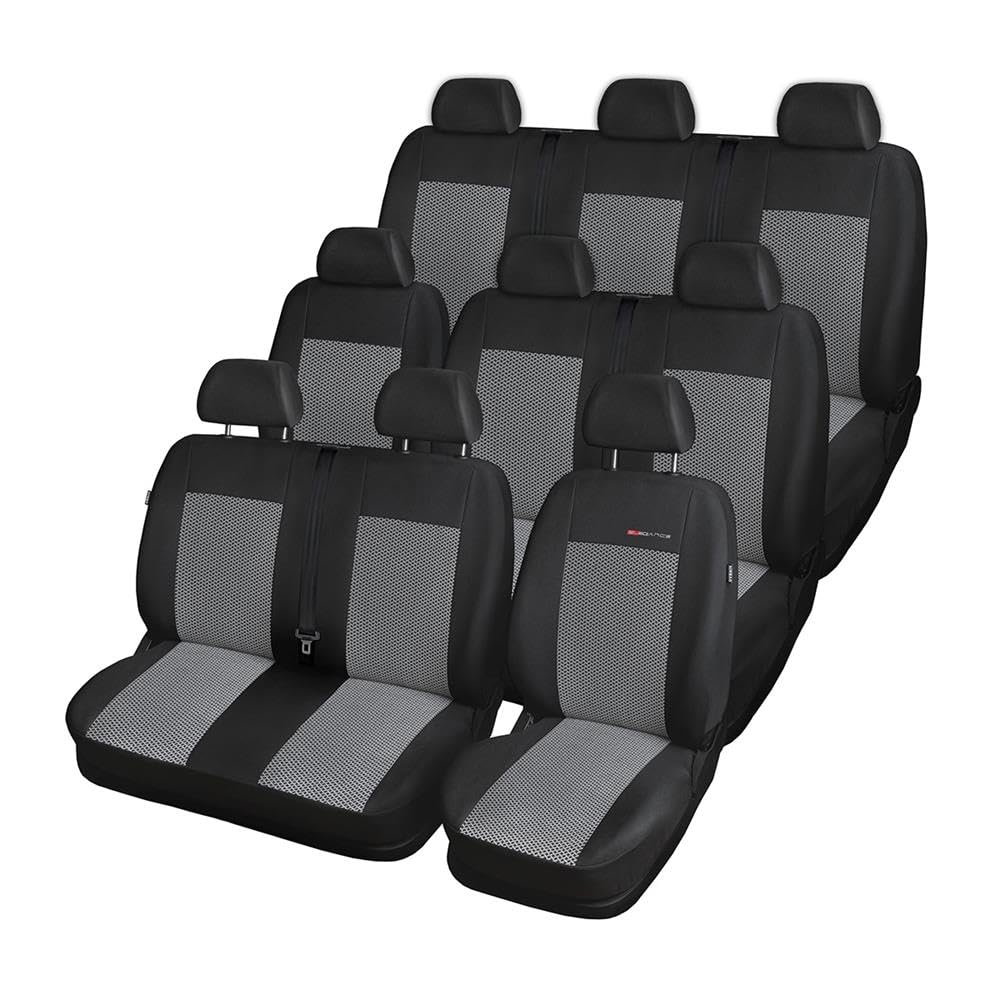Mossa - Massgeschneiderte Sitzbezüge Auto kompatibel mit Volkswagen Transporter T6 Van (2015-2019) f