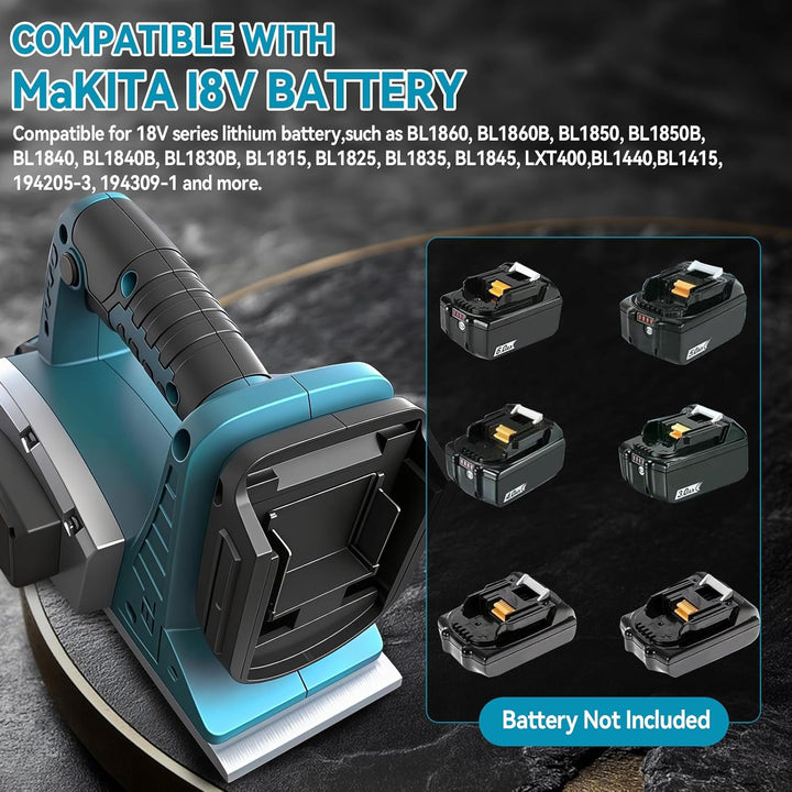 Kabellose elektrische Hand-Planer kompatibel mit Makita 18V Batterie, 15000RPM bürstenlose Power Hol