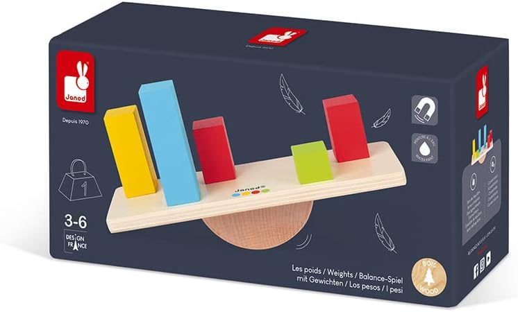 Janod - Essentiel - Die Gewichte - Lernspiel aus Holz Babys und Kleinkinder - Lernen der Begriffe de