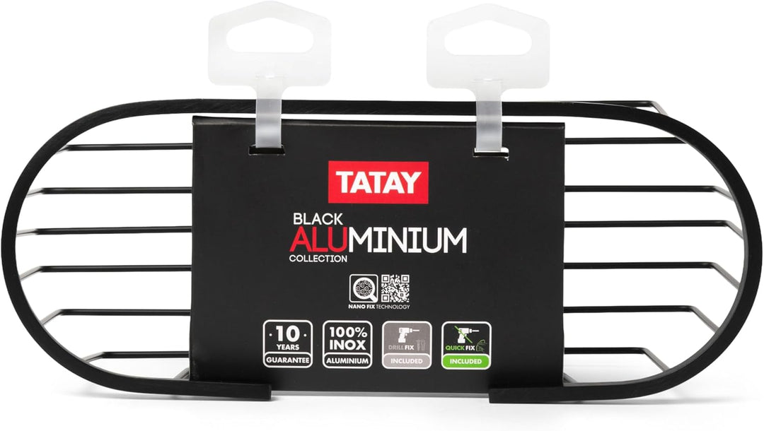 TATAY Duschkorb Ohne Bohren Oval | Mit Befestigungssystem (Quick Fix) | Belastbar bis 5 kg | 100% Ro