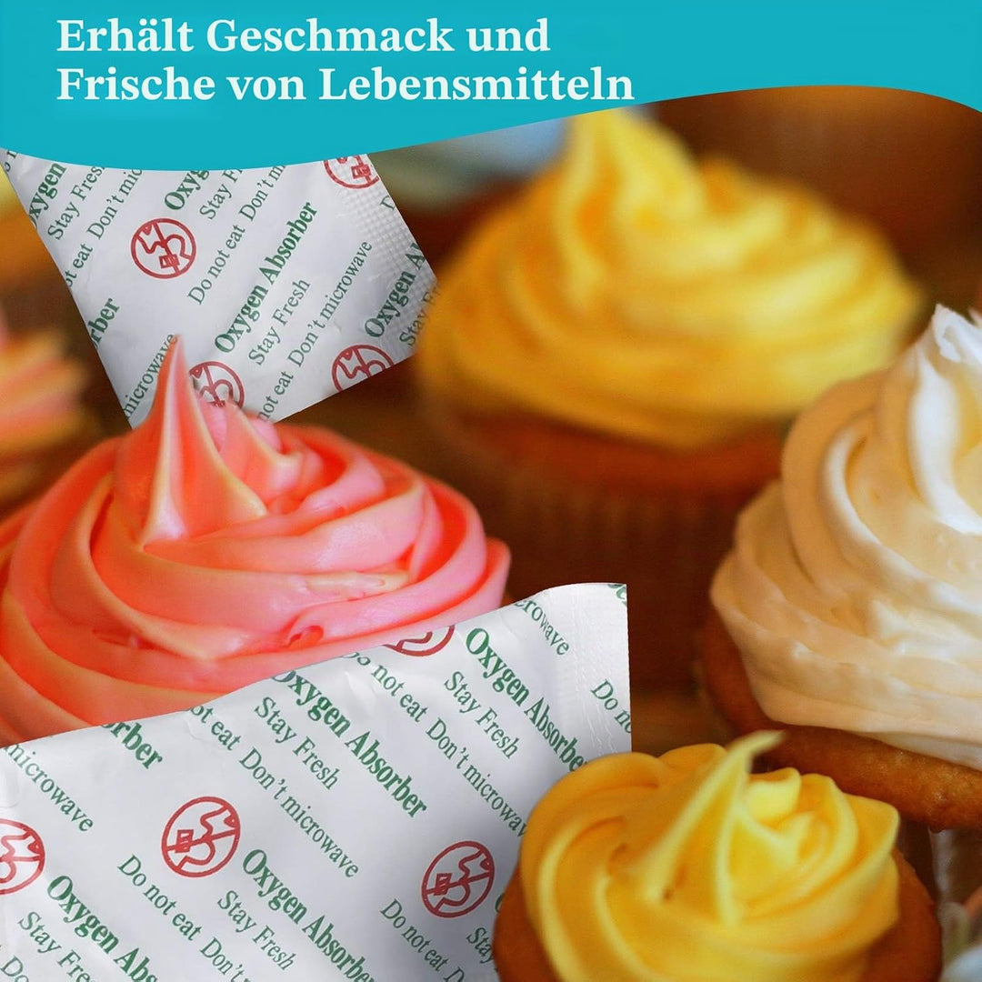VacYaYa 20CC (200-Pack) Sauerstoffabsorber-Pakete in Lebensmittelqualität für Hausgemachtes Trockenf