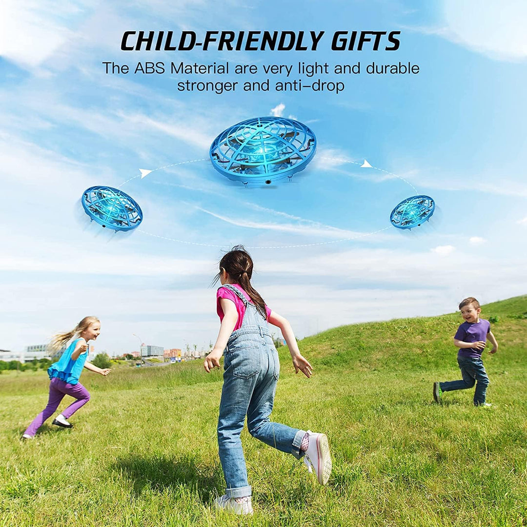 UFO Mini Drohne, UFO Flying Ball Fliegendes Spielzeug Helikopter mit 360° Rotierenden und LED für 4-