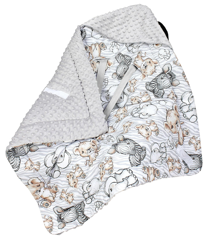 TupTam Baby Winter Einschlagdecke Babydecke 75x75cm für Autositz Babyschale Wattiert Minky Baumwolle