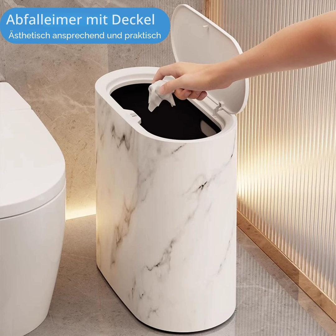 12L Mülleimer Bad,Mülleimer Küche,Schmaler Mülleimer Mit Deckel Mülleimer Geruchsdicht Pop-Up Deckel
