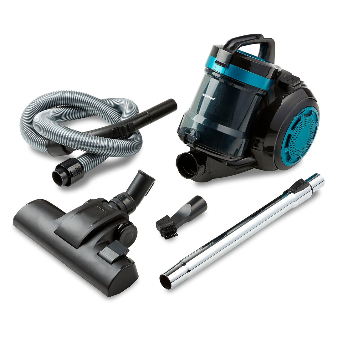 MEDION Zyklon-Staubsauger 800 Watt Leistung, 2 Liter Staubbehälterkapazität, 5 m Arbeitsradius, wasc
