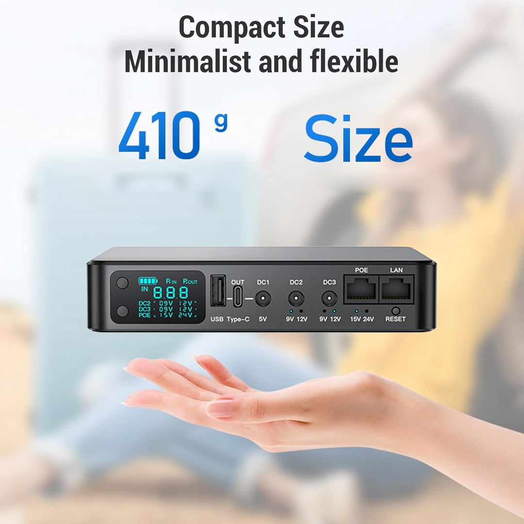UPS -Stromversorgung 18000 -mAh UPS Battery Backup für Überwachungskameras Router Fingerabdruckscann