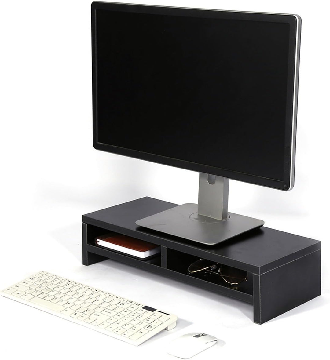 Holz LCD Laptop TV Halterung, Monitor Ständer Computer Riser mit Regal, Monitor Bildschirmerhöhung B