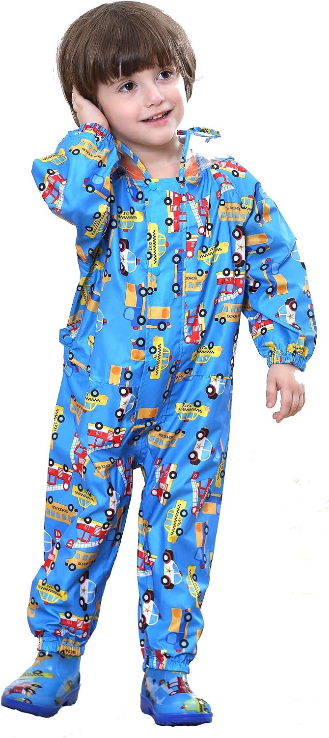 JinBei Kinder Regenmantel Mädchen Jungen Regenjacken Atmungsaktiv Wasserdicht Kapuze Leicht Regenanz
