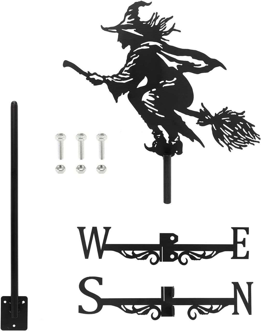 Dyna-Living Wetterhahn Windfahne Weather Hexe Weather Vane Metall Hexe Weathervane Retro Wind Vane M