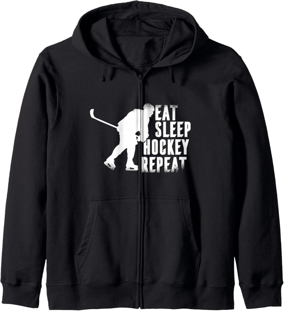 Eat Sleep Hockey Repeat Damen Herren Jungen Mädchen Kinder Eishockey Kapuzenjacke
