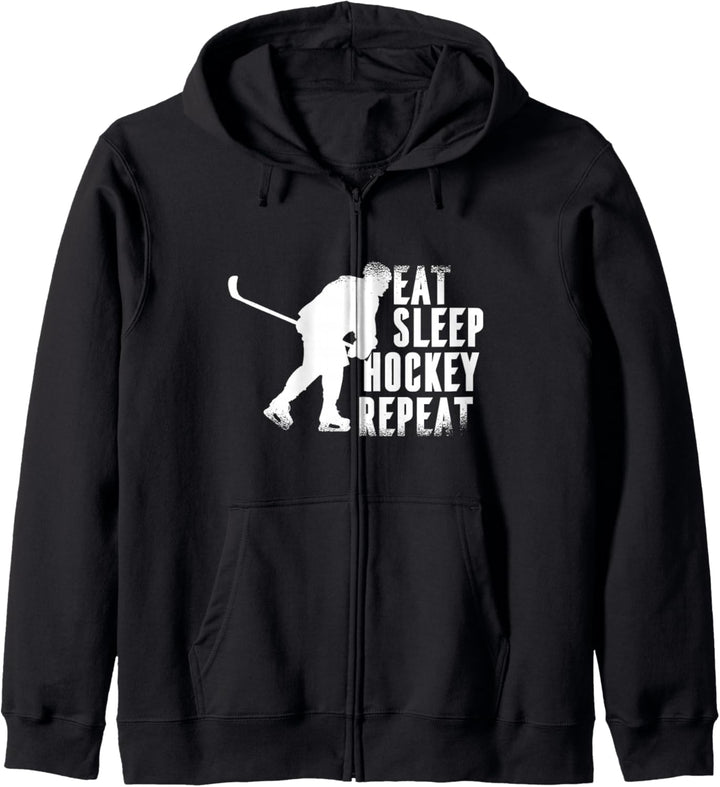 Eat Sleep Hockey Repeat Damen Herren Jungen Mädchen Kinder Eishockey Kapuzenjacke