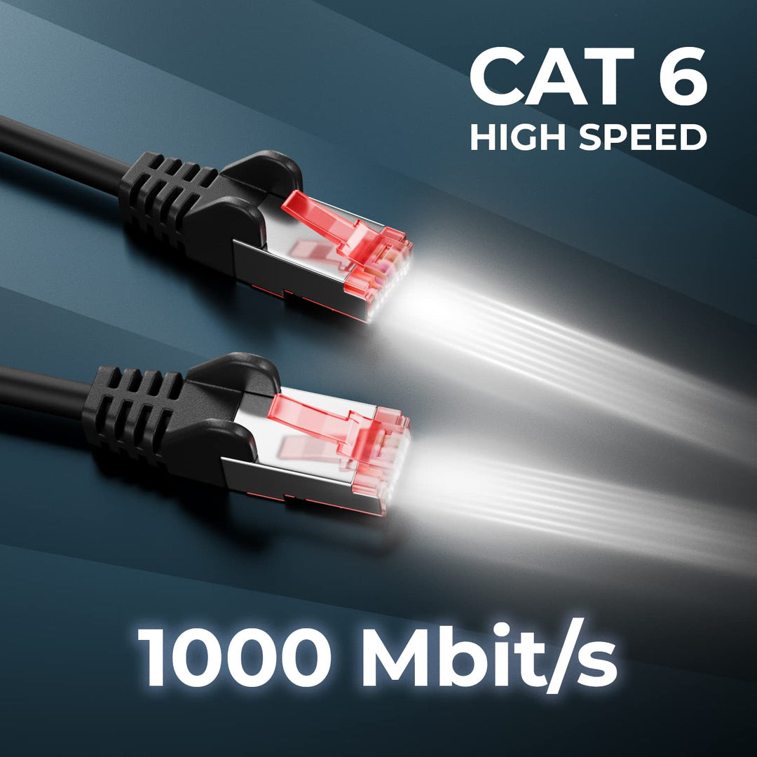 deleyCON 10x 2m CAT6 Patchkabel S/FTP PIMF Schirmung CAT-6 RJ45 Netzwerkkabel Ethernetkabel LAN DSL